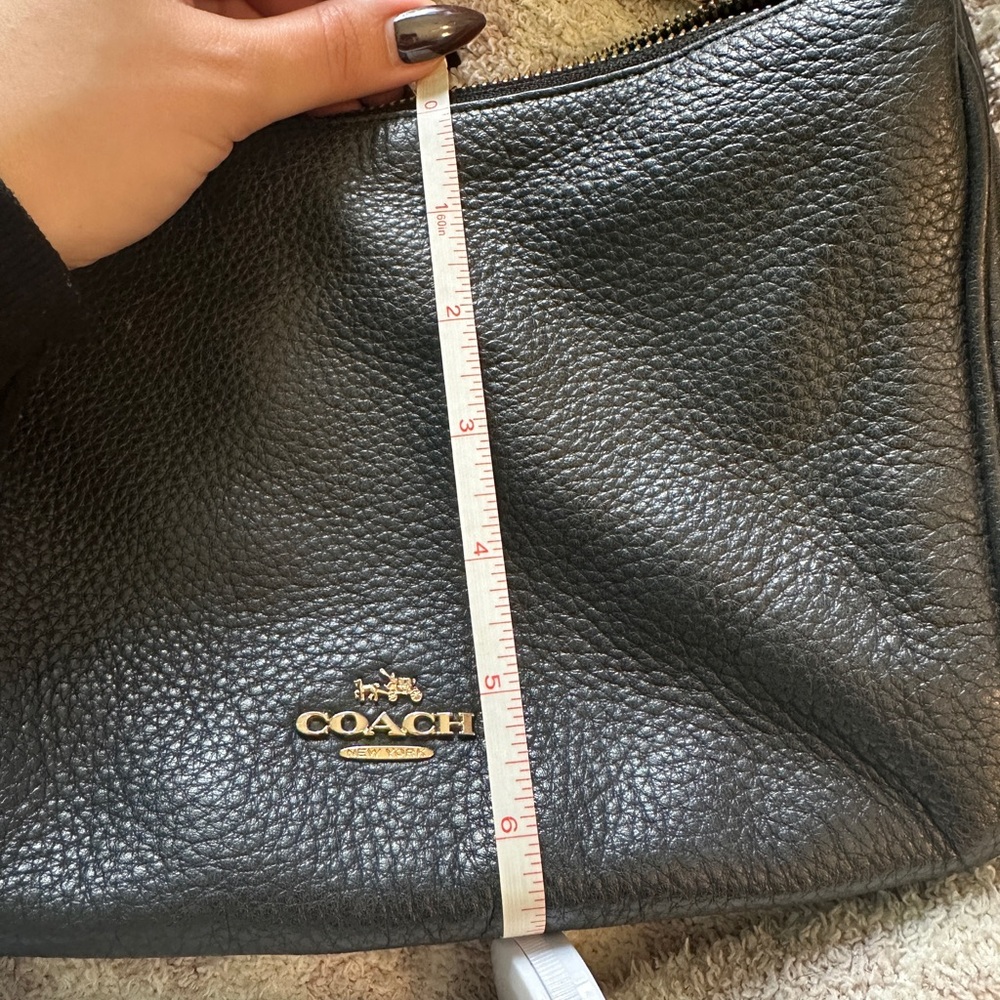 Coach Black Leather Dual Strap Crossbody Handbag Purse - Picture 7 of 7